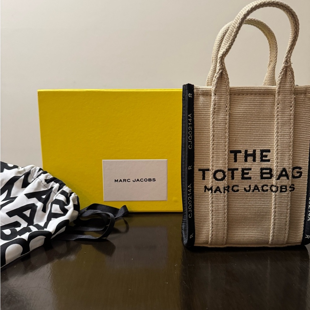Marc Jacobs Beige Tote Bag The Jacquard Crossbody MINI Tote Bag